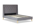 Istyle Perone Queen Bed Frame Fabric Grey