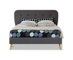 Istyle Symphony Queen Bed Frame Fabric Grey
