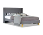 Istyle Quinton Double Bed Frame Fabric Grey