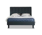 Istyle Alexis Button King Single Bed Frame Fabric Charcoal