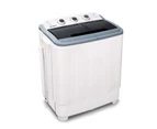 Compact Portable Washing Machine - Top load Twin Spin-Dry useful for Camping or Caravan Travel - 5kg Capacity - White