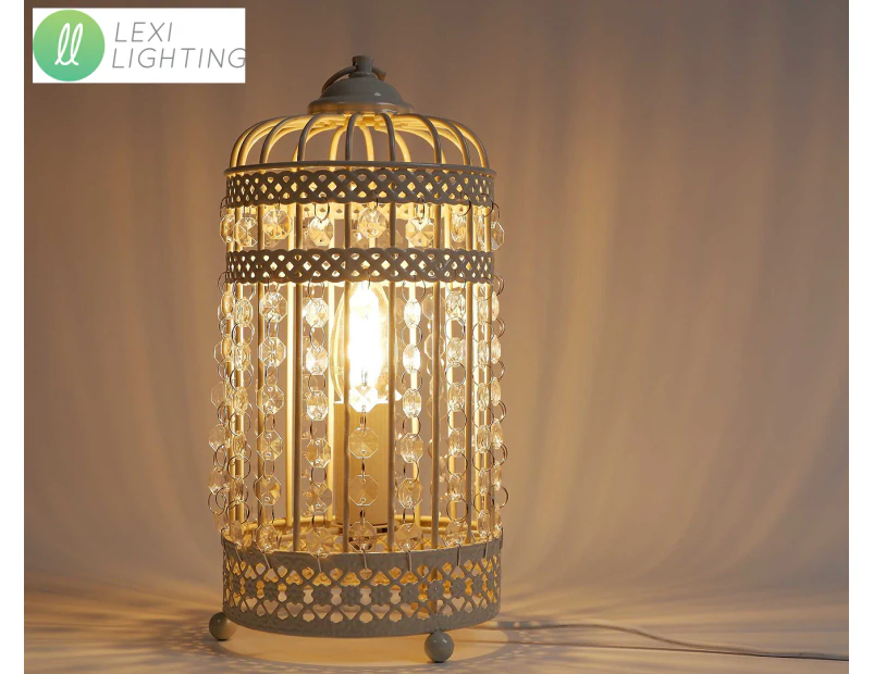 Lexi Lighting Harmony Birdcage Table Lamp - White