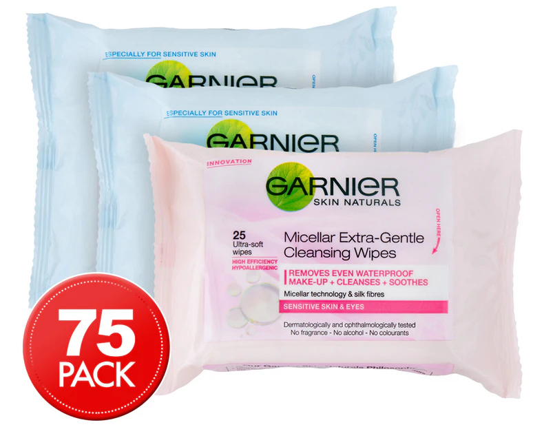 Garnier Simply Essentials & Micellar Cleansing Wipes Triple Pack