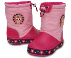 Crocs Girls' CrocsLights LodgePoint Owl Boot - Party Pink/Candy Pink