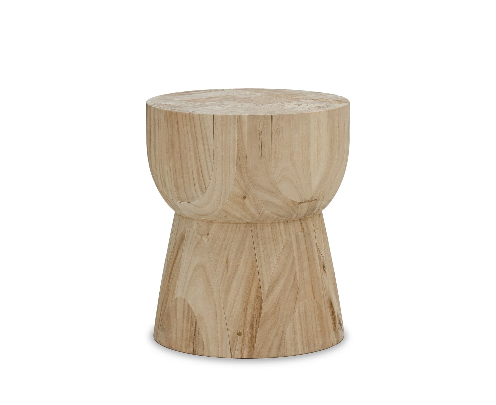 Replica Corky Eggcup Stool Hourglass Stump in Solid Mindi Wood