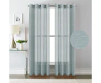 Linen Sheer Curtains Window Treatments Linen Curtains Pair Eyelet Natural Look Curtains Draperies for Living Room - Teal