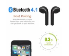 V4.2 TWS Wireless Bluetooth Earphones In-Ear Invisible Music Earbud - Black + Black
