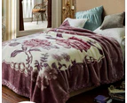 750GSM Queen Size Bed Mink Blanket Throw Rug 200x240cm 4.5kg Soft Thick&Warm Flower 2#