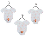 Wooden Baby - Coat Hanger Hook - Baby Girl with Flower Pattern x 3pcs