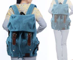 Select Mall Vintage Canvas Faux Leather Backpack