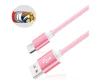 Woven USB Data Cable iPhone Mobile phone quick charge cable Data transmission cable - Rose gold