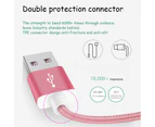 Woven USB Data Cable iPhone Mobile phone quick charge cable Data transmission cable - Rose gold