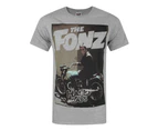 Happy Days Mens The Fonz T-Shirt (Grey) - NS4072
