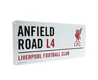 Liverpool Fc Official Football Metal Street Sign (White/Red/Black) - BS644