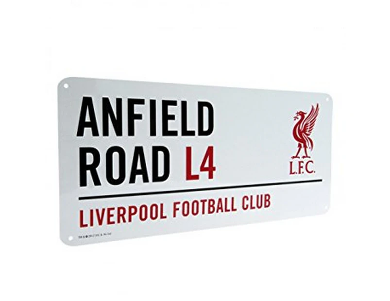 Liverpool Fc Official Football Metal Street Sign (White/Red/Black) - BS644