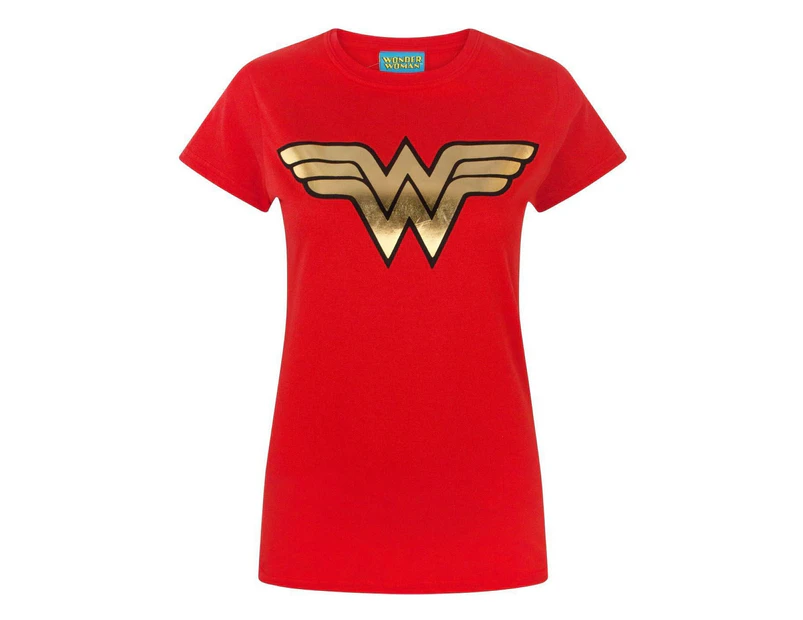 Wonder Woman Womens Foil T-Shirt (Red) - NS4200