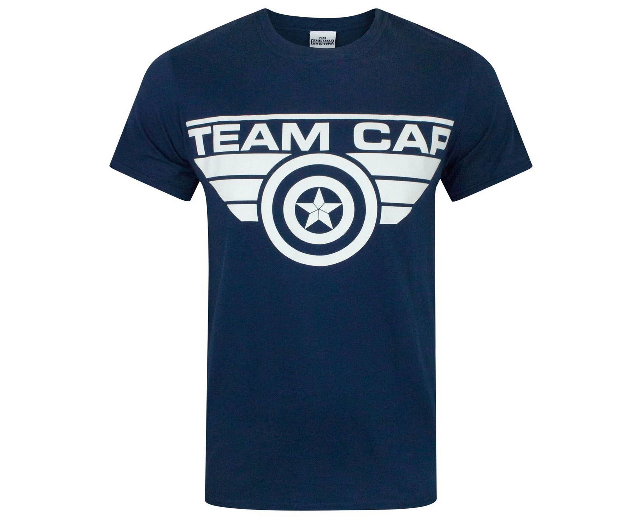 Captain America Mens Civil War Team Cap T-Shirt (Blue) - NS4118