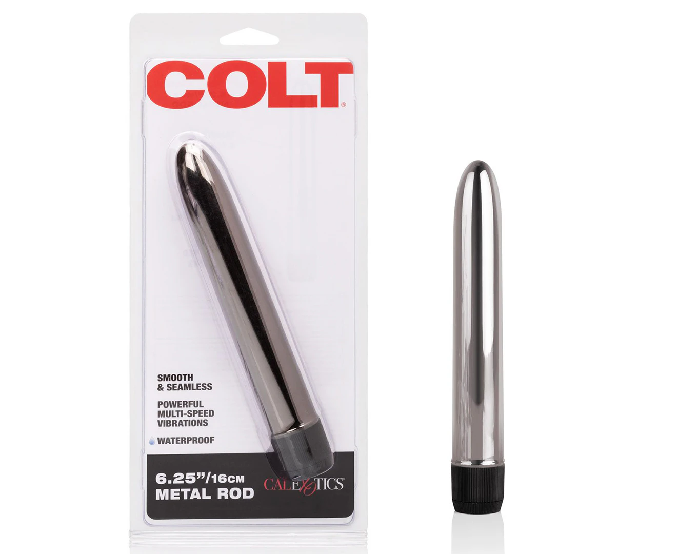 COLT 6.25" Metal Rod Vibrator Dildo Sex Toy Adult Pleasure (Silver)