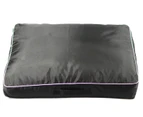 Dog Bed 100x80x10cm Scratch Resistant Waterproof Soft Cushioned Plush Canvas Dog Floor Mat Black