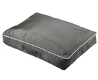 Dog Bed 100x80x10cm Scratch Resistant Waterproof Soft Cushioned Plush Canvas Dog Floor Mat Black