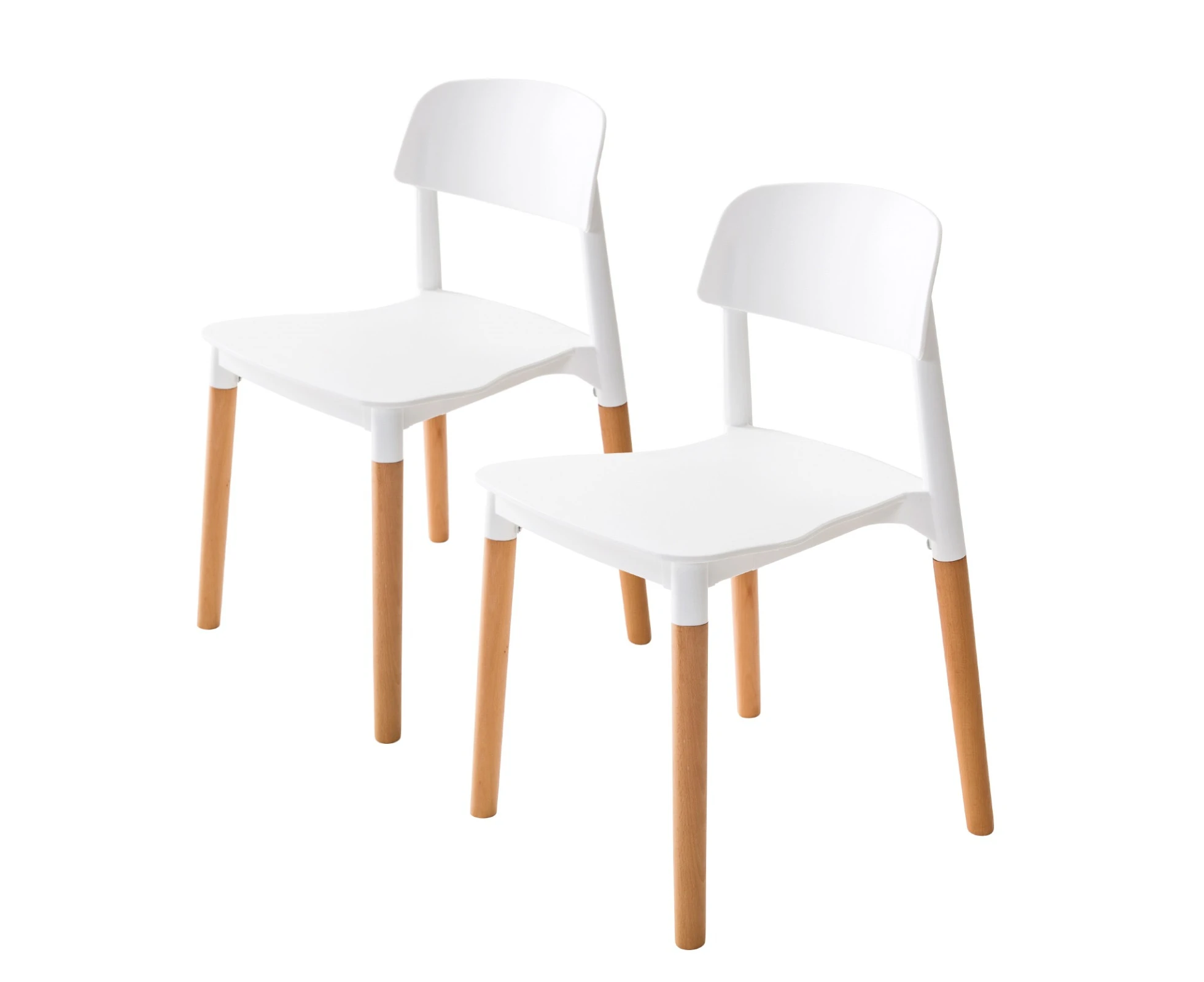 La Bella 2 Set White Retro Belloch Stackable Dining Cafe Chair