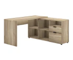 Rico 2 Drawer 5 Compartment Executive Desk Storage Office Computer - Light Sonoma Oak