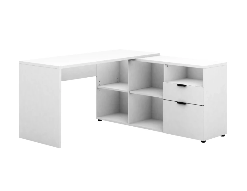 Rico 2 Drawer 5 Compartment Executive Desk Storage Office Computer - White