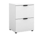 Rico 2 Drawer Filing Cabinet Office Shelves Storage Cupboard - White