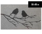 Solemate 50x80cm Bird On Branch Door Mat - Grey/Black
