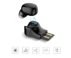 X11 Mini Wireless Bluetooth Headset Single Ear With USB Charging - Black