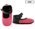 Cheeky Little Soles Baby Dolly Leather Shoe - Pink/Black