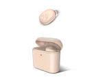 Single Ear Mini Wireless Bluetooth Headset With Charging Box - Apricot