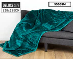 Luxury Living 220x240cm Mink Plush Blanket - Teal