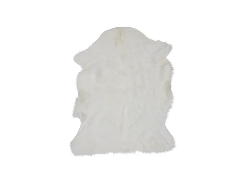 Himalayan Goatskin Rug (shorn) - White