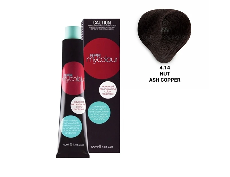 RPR MyColour Permanent Hair Colour Dye in 4.14 Ash Copper 100ml