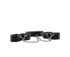 Ouch! Reversible Collar, Wrist & Ankle Cuff Set - Black
