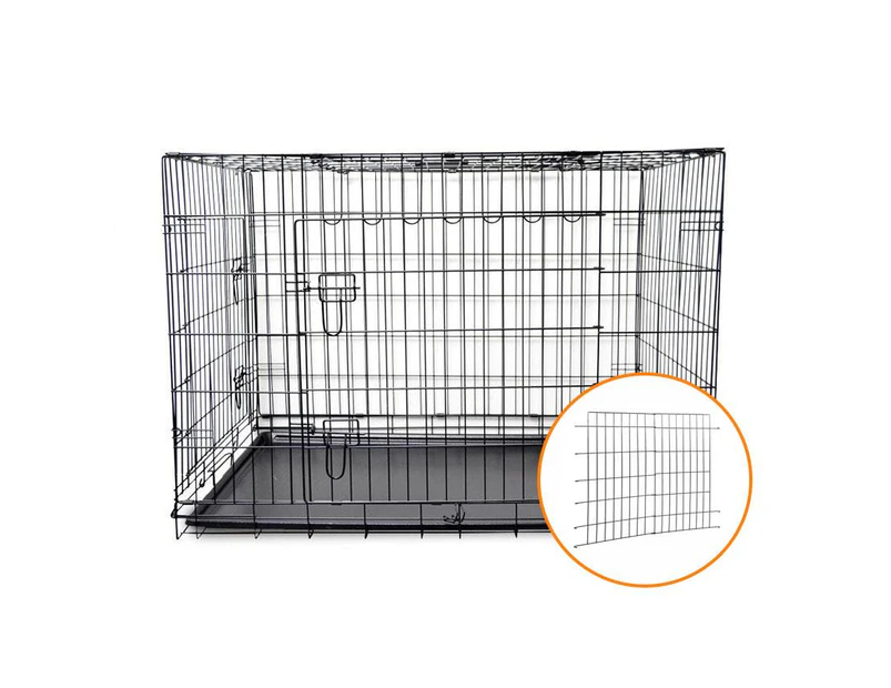 48" Collapsible Metal Pet Dog Puppy Cage Crate with Tray & Divider - Black