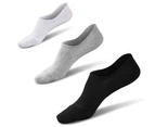 Select Mall Mens No Show Non-Slid Sock Eygept Cotton Black/White/Gray Socks 6 Pack
