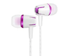 Stereo wired headset with tuning button night luminous version - White+Pink