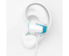 Stereo wired headset with tuning button night luminous version - White+Blue