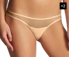 2 x Elle Macpherson Body Knickers Bikini Brief - Sand