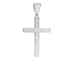 Premium Bling - 925 Sterling Silver Cross Pendant - Silver