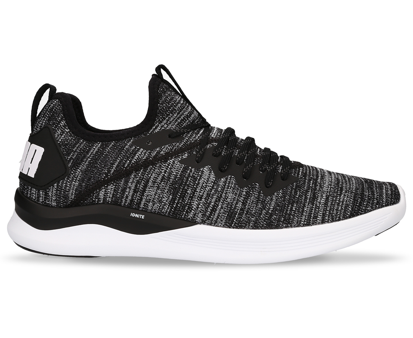 Puma Men's Ignite Flash evoKNIT Shoe - Black/Asphalt | Catch.com.au