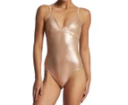 Elle Macpherson Body Metallic Bodysuit - Rose Gold