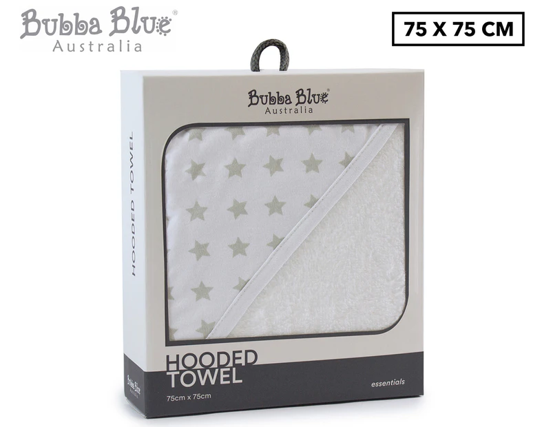 Bubba Blue 75x75cm Hooded Towel - Grey Stars