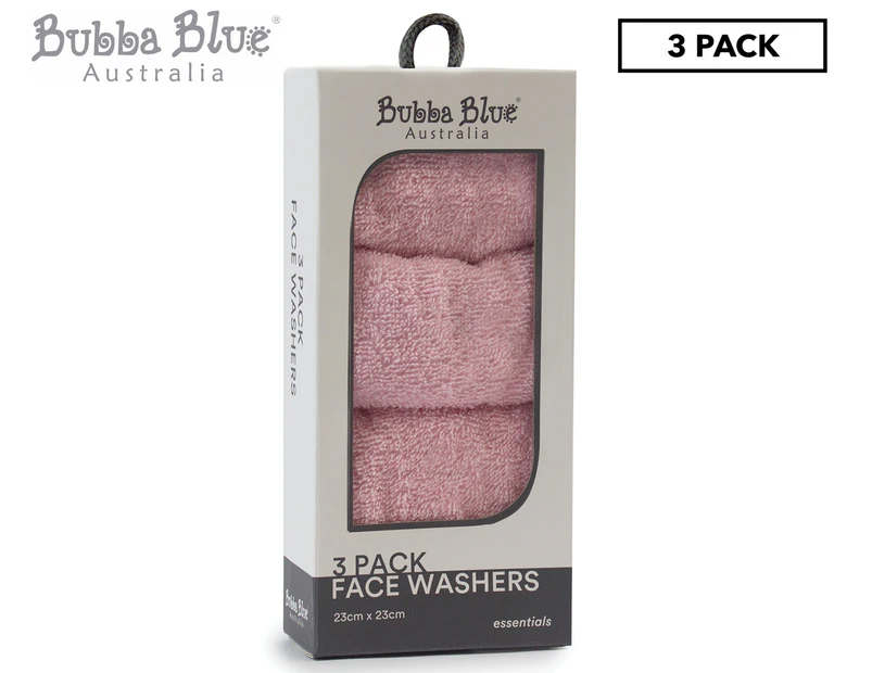 Bubba Blue Face Washers 3-Pack - Pink