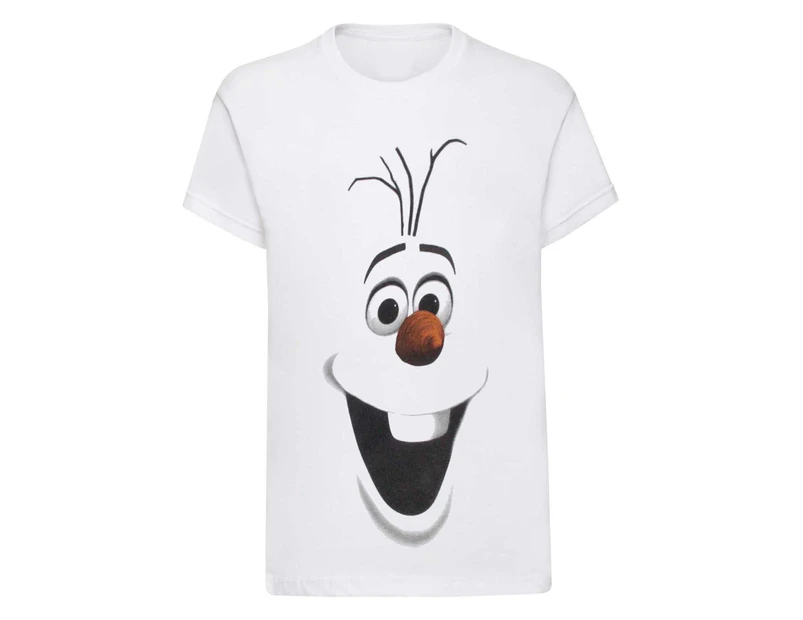 Disney Official Childrens/Kids Frozen Olaf Face T-Shirt (White) - NS4885
