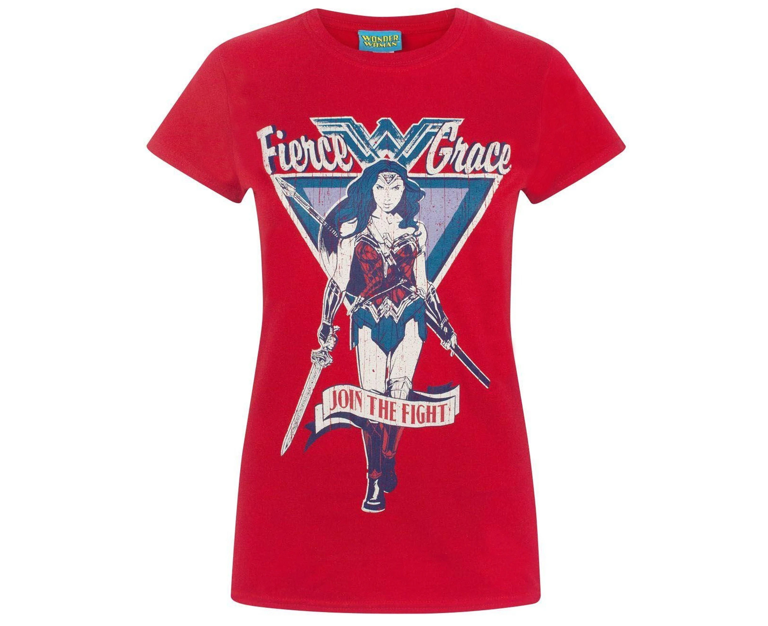 Wonder Woman Womens Join The Fight T-Shirt (Red) - NS4757