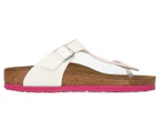 Birkenstock Gizeh Narrow Fit Leather Sandal - White/Pink