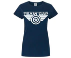 Captain America Womens Civil War Team Cap T-Shirt (Blue) - NS4256